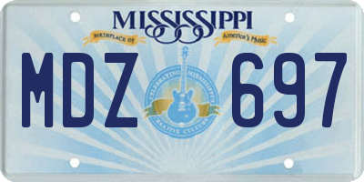 MS license plate MDZ697