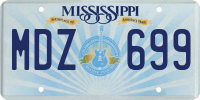 MS license plate MDZ699