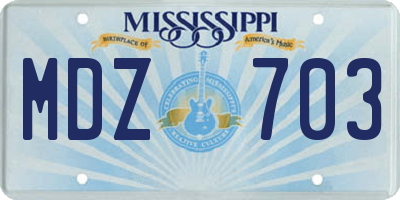MS license plate MDZ703