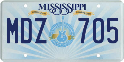 MS license plate MDZ705