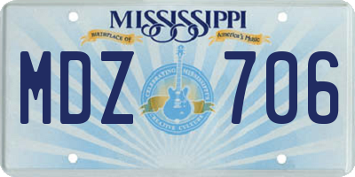 MS license plate MDZ706