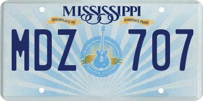 MS license plate MDZ707