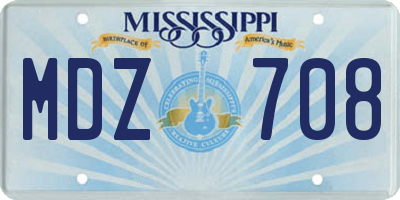 MS license plate MDZ708