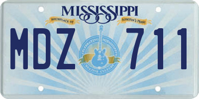 MS license plate MDZ711