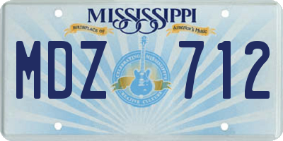 MS license plate MDZ712