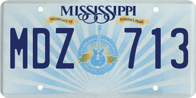 MS license plate MDZ713
