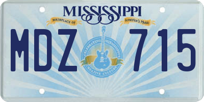 MS license plate MDZ715