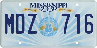 MS license plate MDZ716