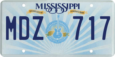 MS license plate MDZ717