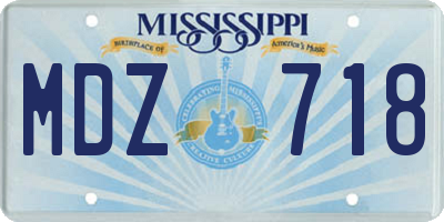 MS license plate MDZ718
