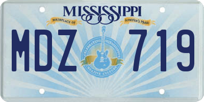 MS license plate MDZ719