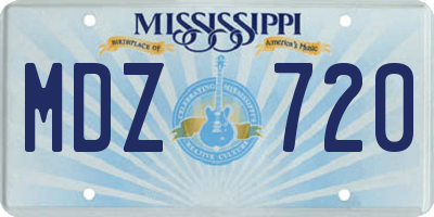 MS license plate MDZ720