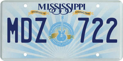 MS license plate MDZ722