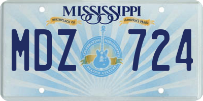 MS license plate MDZ724