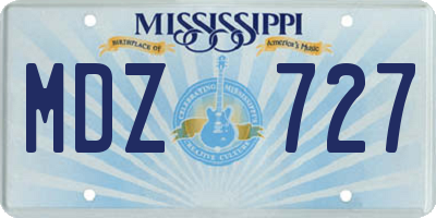 MS license plate MDZ727