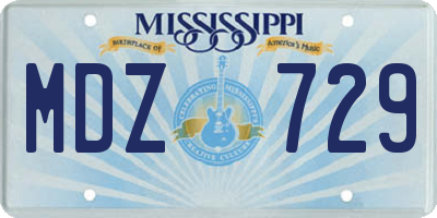 MS license plate MDZ729