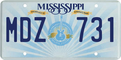 MS license plate MDZ731