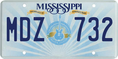 MS license plate MDZ732