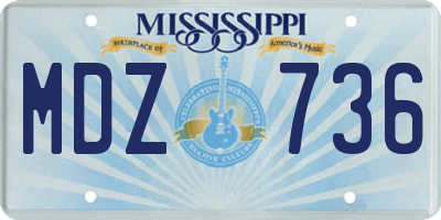 MS license plate MDZ736