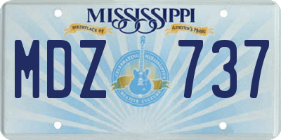 MS license plate MDZ737