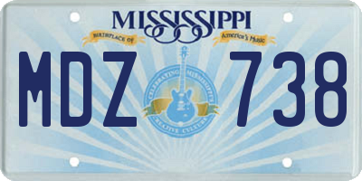 MS license plate MDZ738