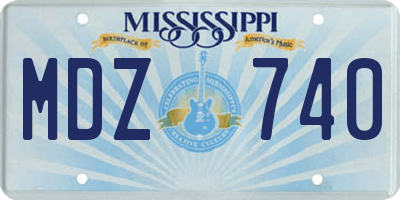 MS license plate MDZ740