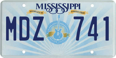 MS license plate MDZ741
