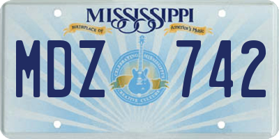 MS license plate MDZ742