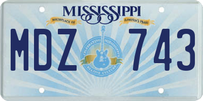 MS license plate MDZ743