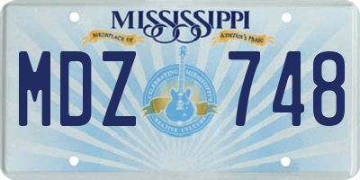 MS license plate MDZ748