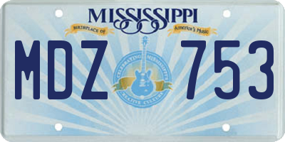 MS license plate MDZ753