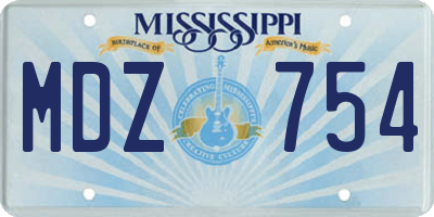 MS license plate MDZ754