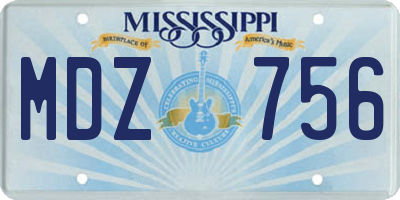 MS license plate MDZ756