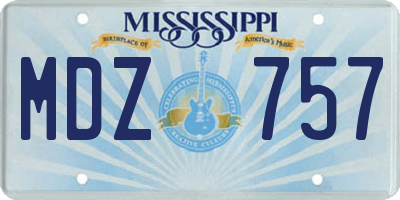 MS license plate MDZ757