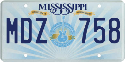 MS license plate MDZ758