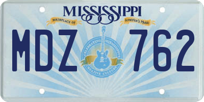 MS license plate MDZ762