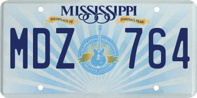 MS license plate MDZ764