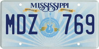 MS license plate MDZ769