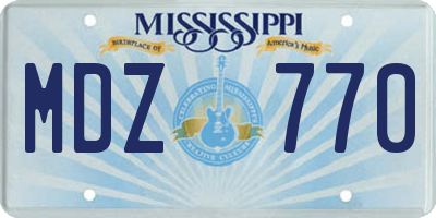 MS license plate MDZ770