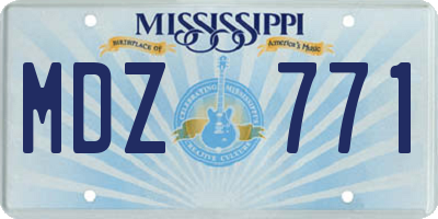 MS license plate MDZ771