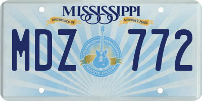 MS license plate MDZ772