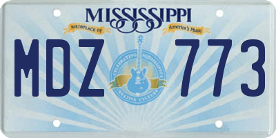 MS license plate MDZ773