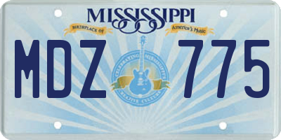 MS license plate MDZ775