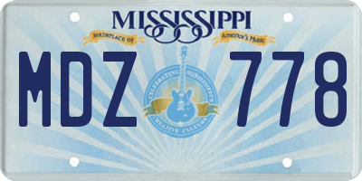 MS license plate MDZ778