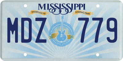 MS license plate MDZ779