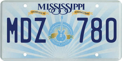 MS license plate MDZ780