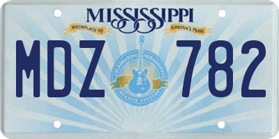 MS license plate MDZ782