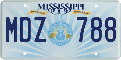 MS license plate MDZ788