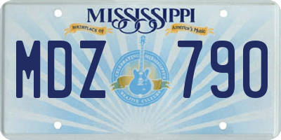 MS license plate MDZ790