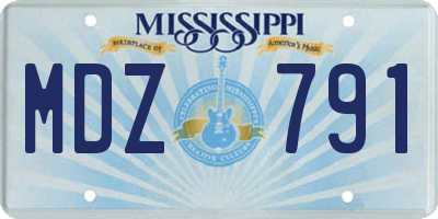 MS license plate MDZ791
